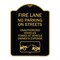 Signmission Fire Lanes No Parking on Streets Unauthorized Vehicles Towed at Owner Expense, A-DES-BG-1824-23987 A-DES-BG-1824-23987 - alternate 1
